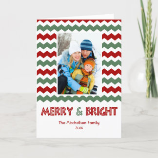 Cartes Pour Fêtes Annuelles Modern MERRY BRIGHT Chevron Holiday Card