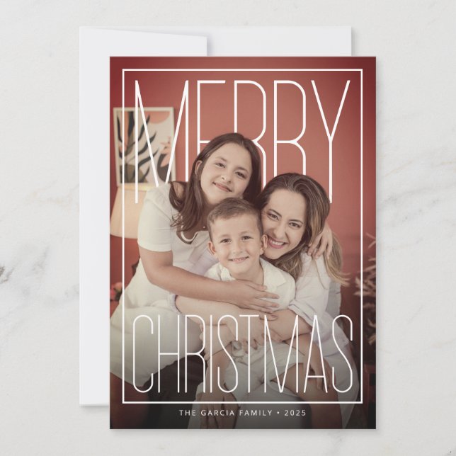 Cartes Pour Fêtes Annuelles Modern Merry Christmas Photo Card (Devant)