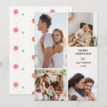 Modern Minimal Four Photo Collage Christmas