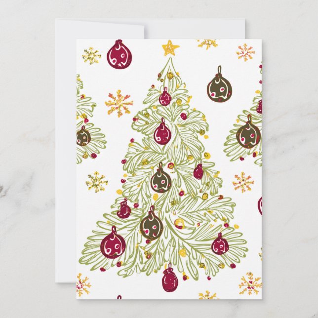 Cartes Pour Fêtes Annuelles Modern minimal hand drawn Christmas New year card (Devant)