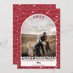 Cartes Pour Fêtes Annuelles Modern photo arch Christmas saying pattern