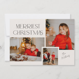 Cartes Pour Fêtes Annuelles Modern Photo Collage Merriest Christmas Collage
