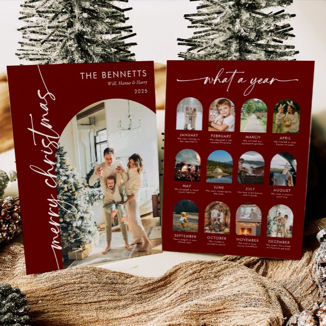 Cartes Pour Fêtes Annuelles Modern Photo What A Year Merry Christmas  (Créateur téléchargé)