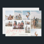 Cartes Pour Fêtes Annuelles Modern Red 9 Photo Merveilles de son amour Religie<br><div class="desc">Religieux moderne 9 Photo Merveilles de sa carte de vacances d'amour. Cette carte branchée comprend un collage photo de 9 photos de famille sur le devant avec texte et arrière - plan personnalisés.</div>