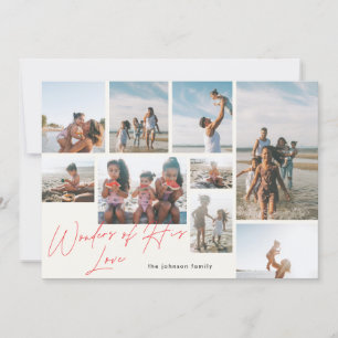 Cartes Pour Fêtes Annuelles Modern Red 9 Photo Merveilles de son amour Religie