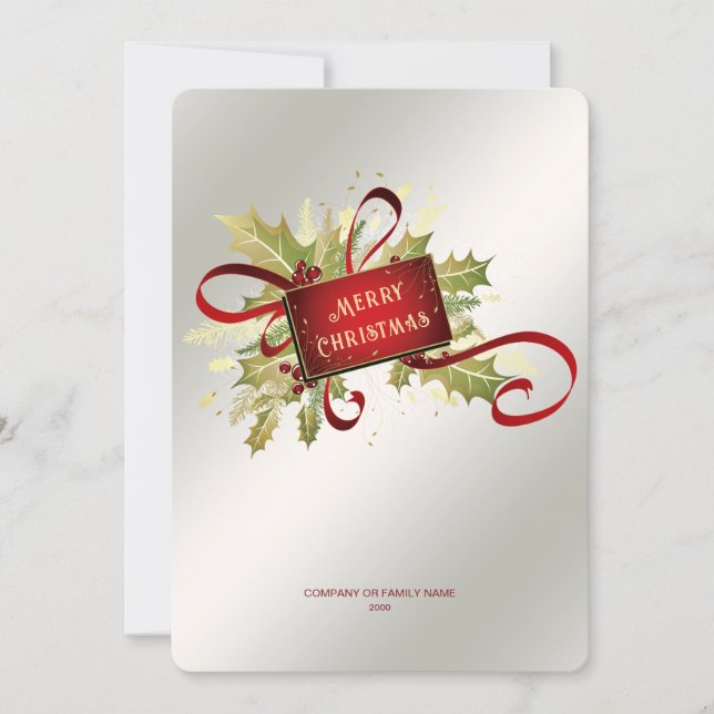 Cartes Pour Fêtes Annuelles Modern Red Christmas Holiday Card (Devant)