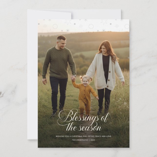 Cartes Pour Fêtes Annuelles Modern Religious Christian Family Photo Christmas (Devant)