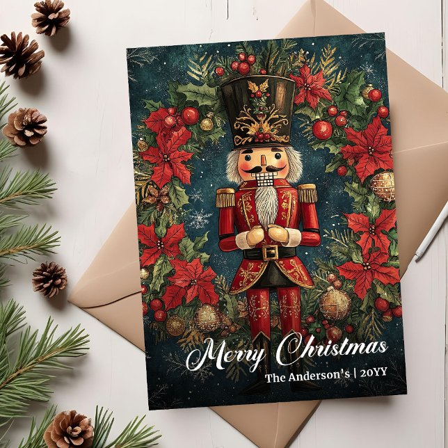 Cartes Pour Fêtes Annuelles Modern retro Christmas nutcracker editable (Modern retro Christmas nutcracker editable Holiday Card)