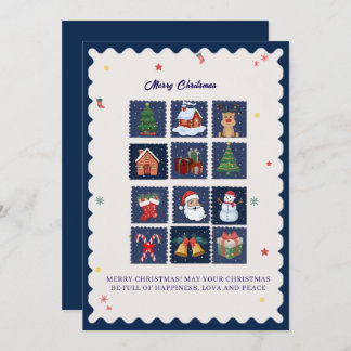 Cartes Pour Fêtes Annuelles Modern Scandi with Festive Icons Flat Holiday Card