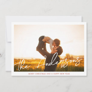 Cartes Pour Fêtes Annuelles Modern Script JOYEUX NOËL 2 Photo