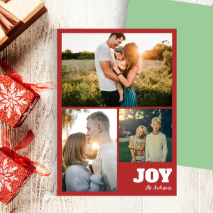 Cartes Pour Fêtes Annuelles Modern Simple Bold Joy 3 Collage photo