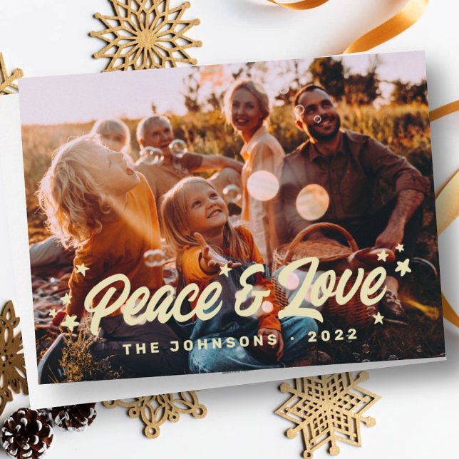 Cartes Pour Fêtes Annuelles Modern Simple Playful Greetings Stars Family Photo (Créateur téléchargé)