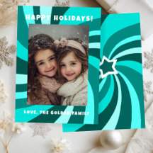 Modern Swirl HAPPY HOLIDAYS CUSTOM PHOTO