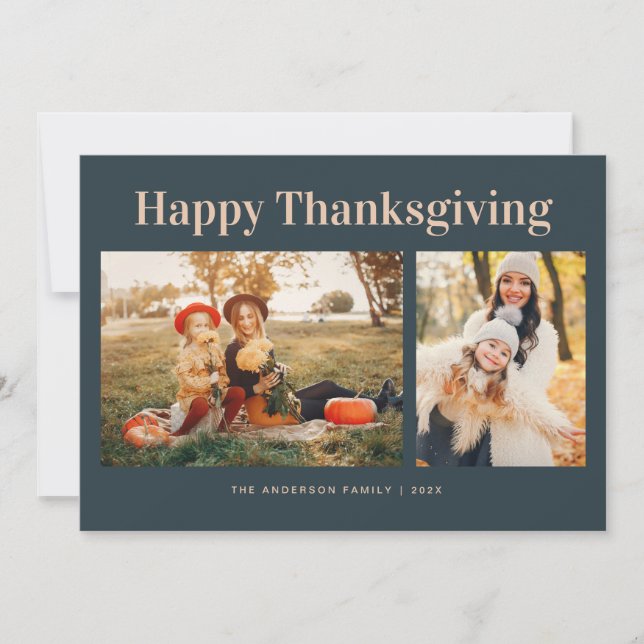 Cartes Pour Fêtes Annuelles Modern Text Fall Happy Thanksgiving Photo  (Devant)