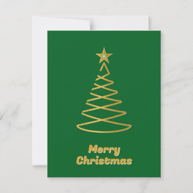 Cartes Pour Fêtes Annuelles Modern Trendy Elegant Non Photo Christmas Tree  (Devant)