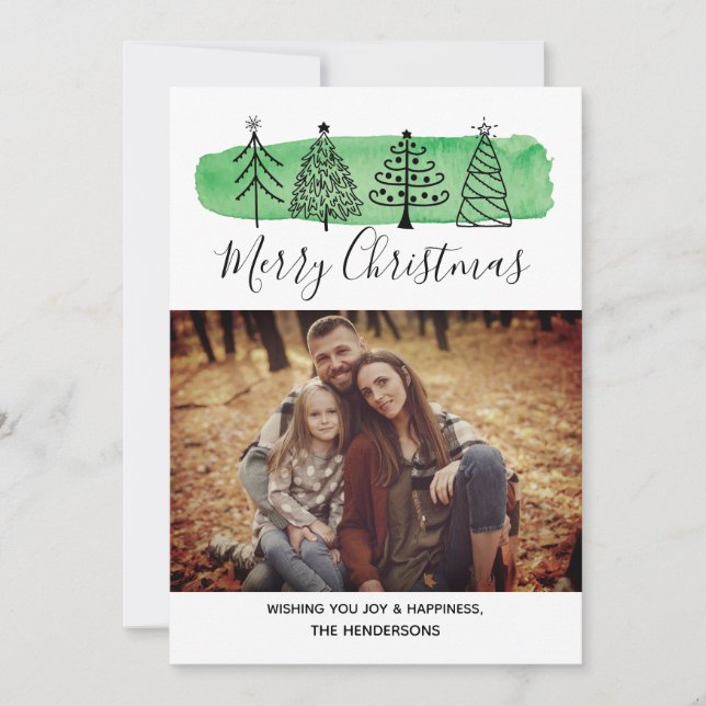 Cartes Pour Fêtes Annuelles Modern Watercolor (Devant)