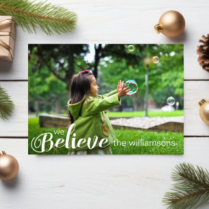 Cartes Pour Fêtes Annuelles Modern We Believe in Christmas Magic Holiday Photo