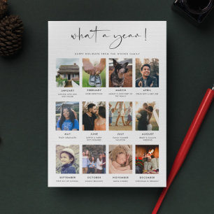 Cartes Pour Fêtes Annuelles Modern What a Year 12 Photo Review