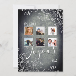 Cartes Pour Fêtes Annuelles Moderne 6 Photo Grey Année d'examen Noël