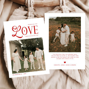 Cartes Pour Fêtes Annuelles Moderne Amour Photo de Famille Joyeuse Saint-Valen