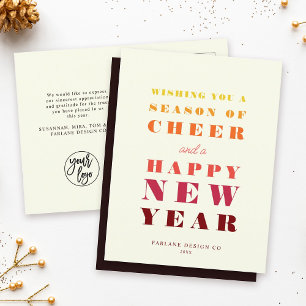 Cartes Pour Fêtes Annuelles Moderne Arc-en-ciel Chaud Gras Saison Nouvel An