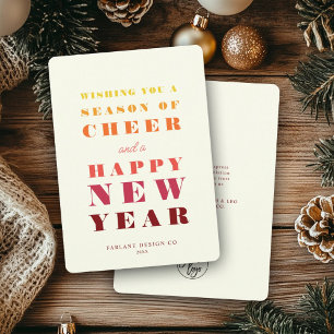 Cartes Pour Fêtes Annuelles Moderne Arc-en-ciel Chaud Gras Saison Nouvel An