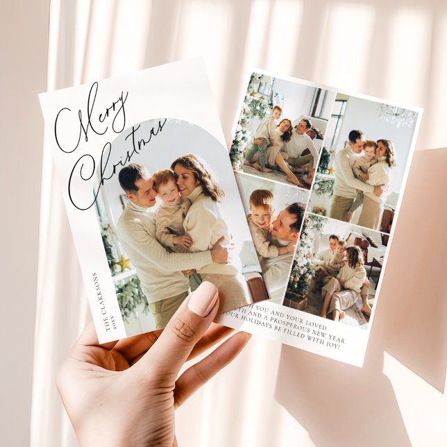 Cartes Pour Fêtes Annuelles Moderne Arc Script Joyeux Noël (Créateur téléchargé)