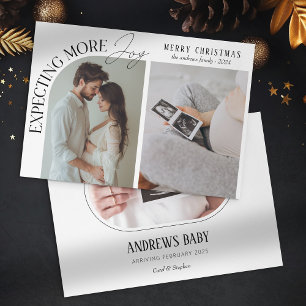 Cartes Pour Fêtes Annuelles Moderne Attend avec Joie Bébé Photo Noël