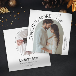 Cartes Pour Fêtes Annuelles Moderne Attend avec Plus de Joie Bébé Photo Noël