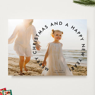 Cartes Pour Fêtes Annuelles MODERNE & BOLD Joyeux Noël Bonne année Photo