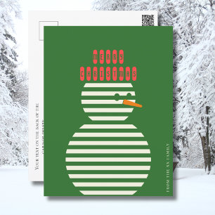 Cartes Pour Fêtes Annuelles Moderne bonhomme de neige de Noël rouge vert 