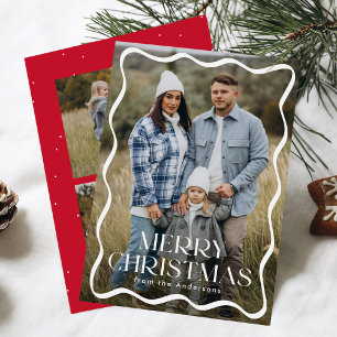 Cartes Pour Fêtes Annuelles Moderne cadre ondulé Joyeux Noël 3 Photo