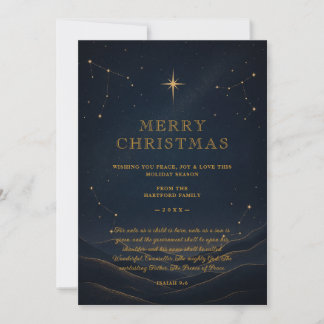 Cartes Pour Fêtes Annuelles Moderne Céleste Noël Or TMF26 Sombre