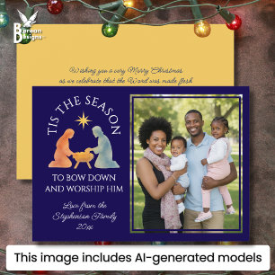 Cartes Pour Fêtes Annuelles Moderne C'EST LA SAISON Photo de famille de Noël