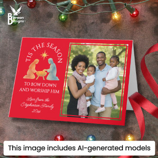 Cartes Pour Fêtes Annuelles Moderne C'EST LA SAISON Photo de famille Noël