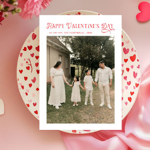 Cartes Pour Fêtes Annuelles Moderne Chic Famille Photo Joyeuse Saint-Valentin
