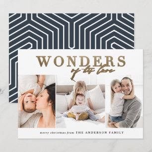 Cartes Pour Fêtes Annuelles Moderne chic religieux or multi photo Noël