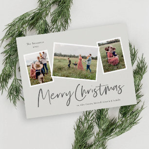 Cartes Pour Fêtes Annuelles Moderne collage de 3 photos Joyeux Noël