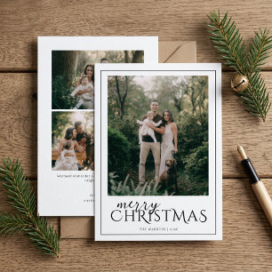 Cartes Pour Fêtes Annuelles Moderne Collage Photo de Noël Encadrée Joyeux Noël