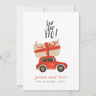 Cartes Pour Fêtes Annuelles Moderne Cute Chic Noël Cadeau Voiture Rouge