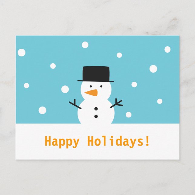 Cartes Pour Fêtes Annuelles Moderne, Cute Snowman pour Christmas (Devant)