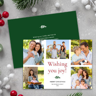 Cartes Pour Fêtes Annuelles Moderne Élégant 5 Photos Collage Joyeux Noël