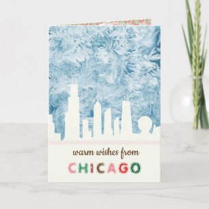 Cartes Pour Fêtes Annuelles Moderne Elegant Chicago City Skyline