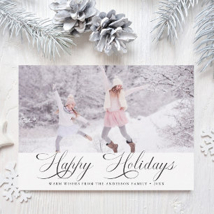Cartes Pour Fêtes Annuelles Moderne Élégant Joyeux Joyeux Vacances de Noël Pho