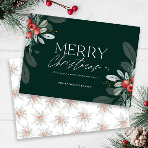 Cartes Pour Fêtes Annuelles Moderne Elégant Joyeux Noël Verdure Appartement