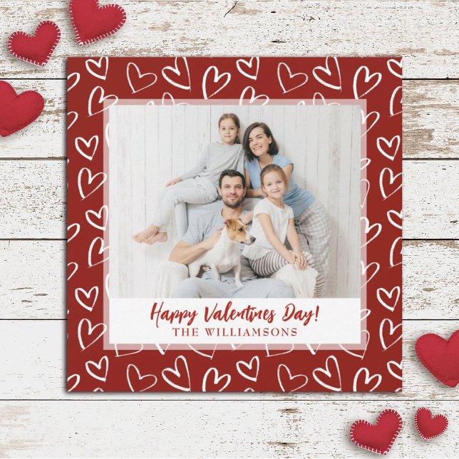 Cartes Pour Fêtes Annuelles Moderne et élégant Valentines (A cute modern Valentine's photo card. Personalize it with your photo and name)