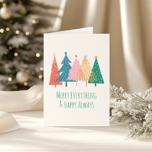 Cartes Pour Fêtes Annuelles Moderne Fantaisiste Noël Plié Personnalisé Coloré