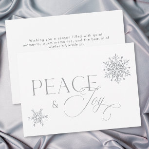Cartes Pour Fêtes Annuelles Moderne Fête de Noël Paix Joie Minimaliste