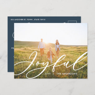 Cartes Pour Fêtes Annuelles Moderne feuillage minimal 1 script photo élégant