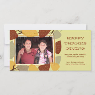 Cartes Pour Fêtes Annuelles Moderne feuilles éparpillées remerciement de Thank